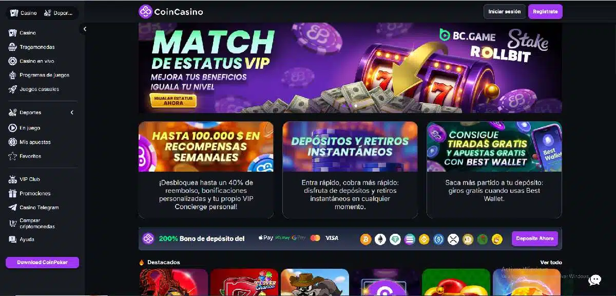 CoinCasino - Échales un vistazo a algunas de las especificaciones de los mejores casinos online
